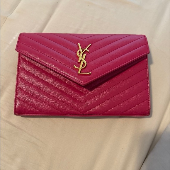 Yves Saint Laurent Fuchsia Quilted Clutch - Picture 2 of 3
